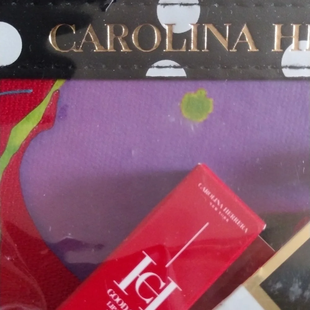 Carolina Herrera Fragrance Red Floral Makeup Bag Pouch Gifts W Samples Sealed